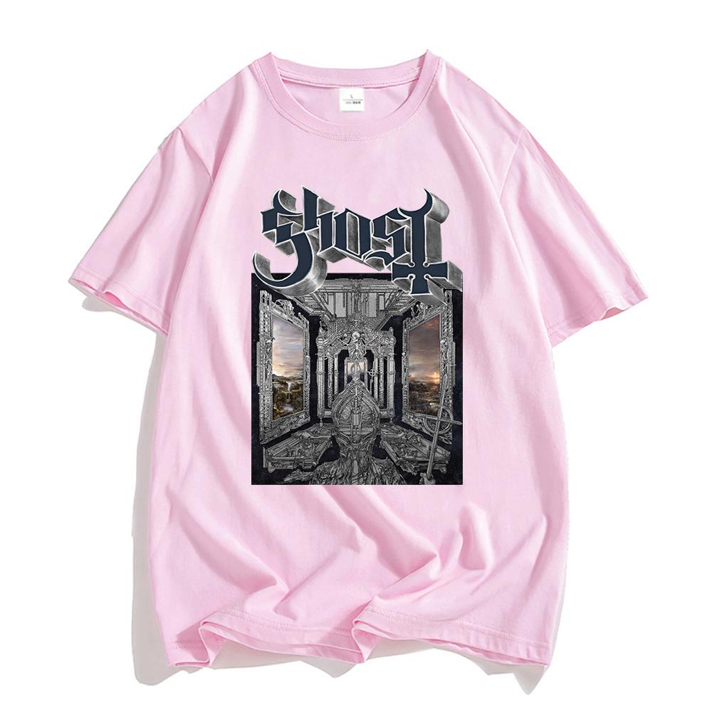 Baumwolle Sommer Herren T-Shirts Ghost Band Skeletá Satanized Album T-Shirt Heavy Metal Mode Druck T-Shirt Unisex Streetwear