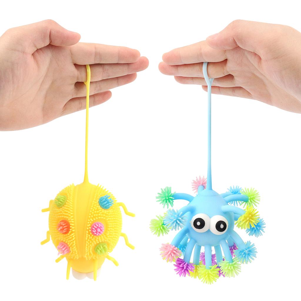 Children'S Stress Relieving, Kneading, Music Ball, Venting Toy, Sparkling Elastic Ball, New And Unique Furry Ball