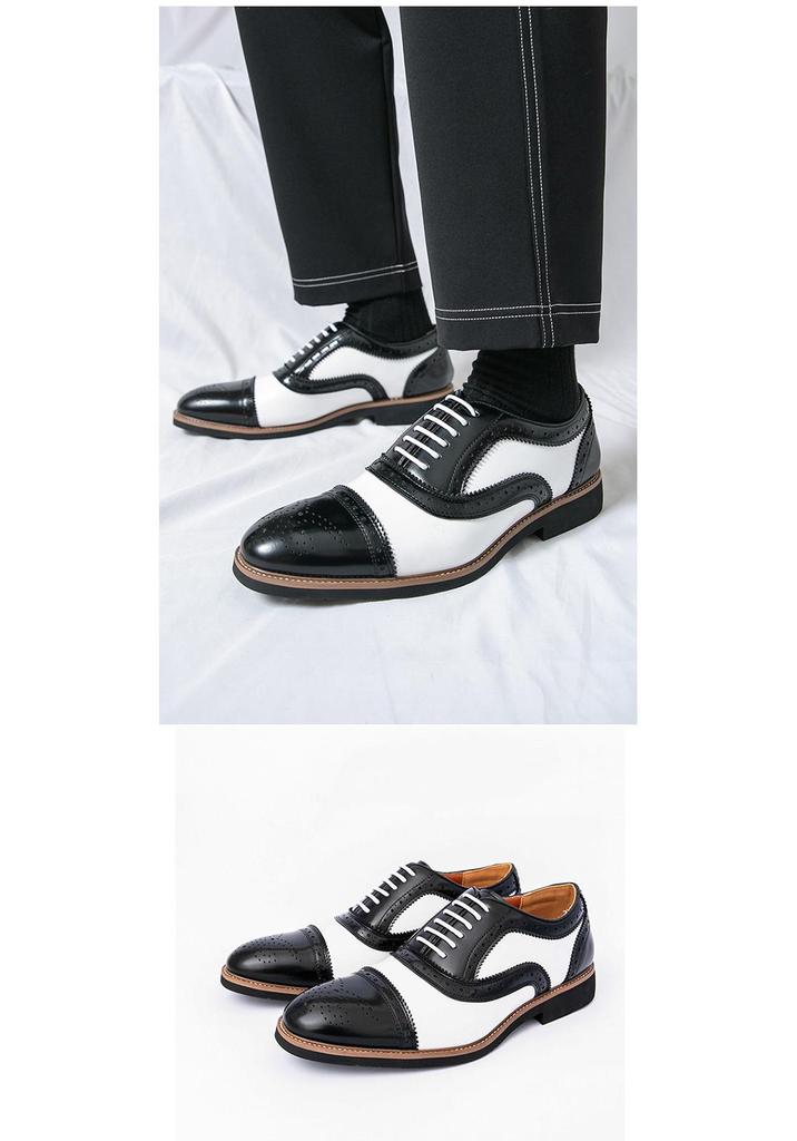 Men's Large Size Retro Brogue Leather Shoes - Autumn British Style