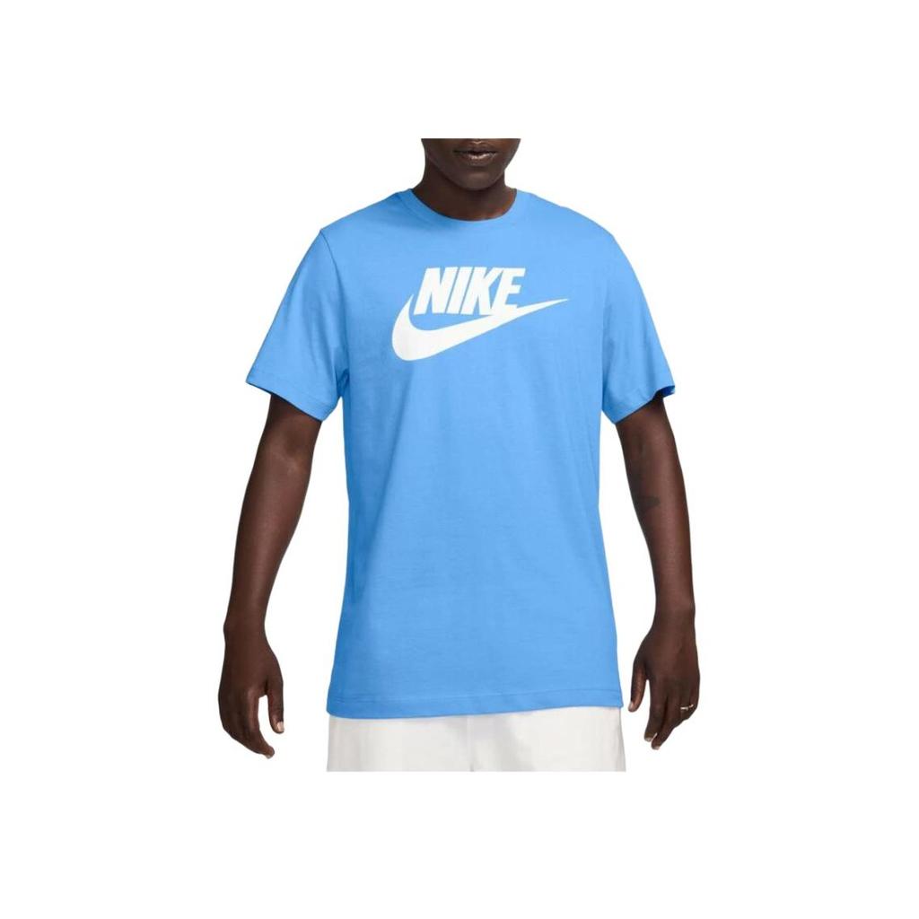 Nike Logo Print Crew Neck Short Sleeve T-Shirt Men Tops Blue AR5005-412