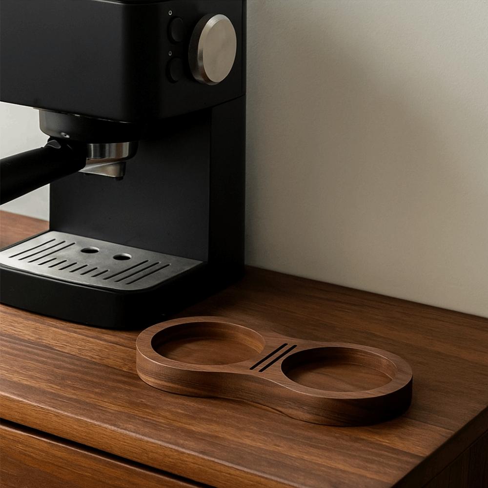 Professional Coffee Tamper Storage Base Walnut Wood Drip Filter Coffee Rack  Kitchen Gadget