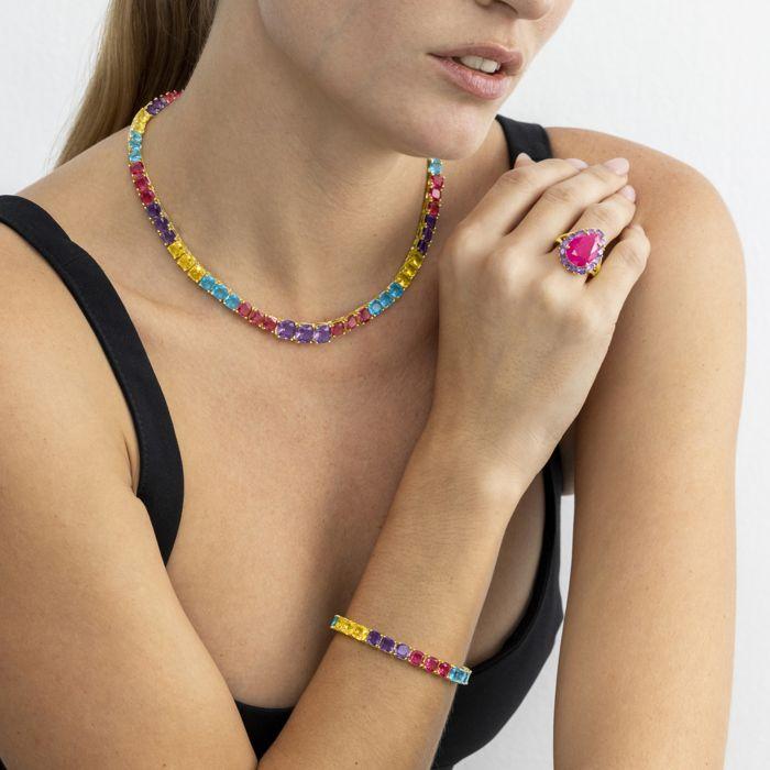 Bracelet - Luxenter - Thorka - Argent 925 - Or 18k - Quartz Multicolore