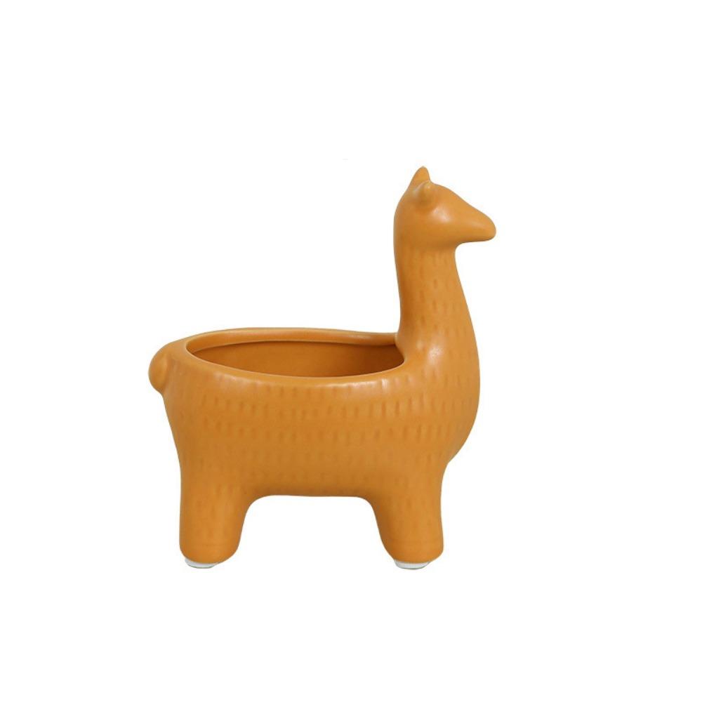 

Милая банка для хранения в виде альпаки Современный поднос для ключей в виде альпаки Домашний декор Фигурка животного Гостиная оранжевый