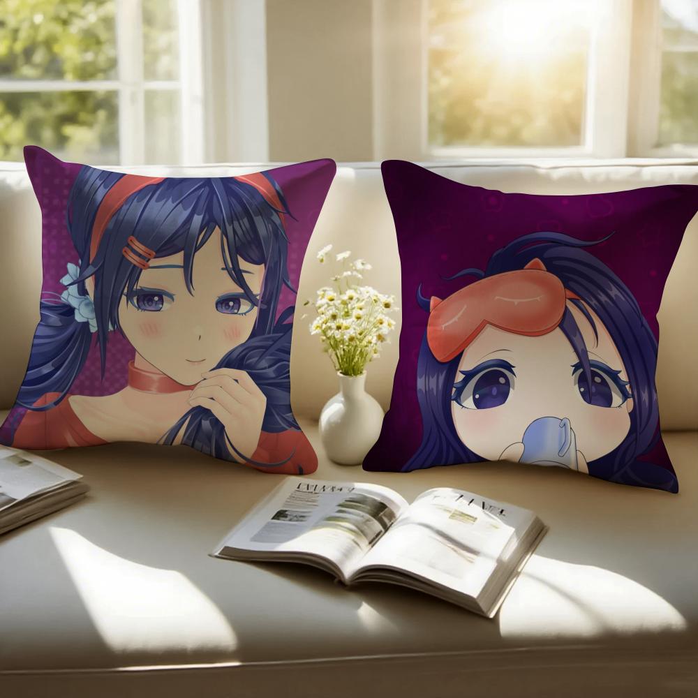 Cute Japanese Game MMiSide Cushion Cover Pillowcase Antidustmite Invisible Zipper Short Plush Sofa Cushion
