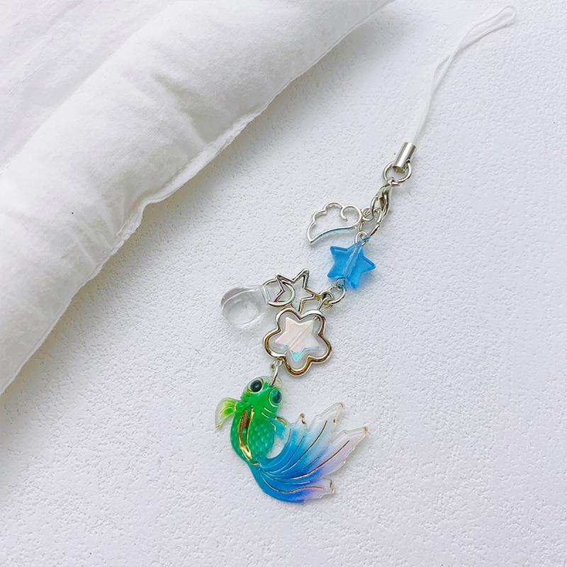 Lovely Lucky Koi Mobile Phone Pendant Chain Sweet Keychain Women Bags Accessories Gift