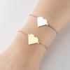 18K Gold Plated Stainless Steel Heart Pendant Bracelet Gift