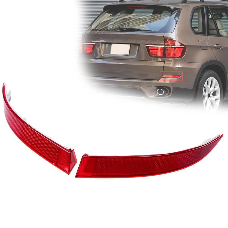 !new! Car Bumper Face Bar Cover Reflector Red Warning Lights Side For BMW X5 E70 LCI 2011-2013 63147240997 63147240998