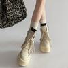 Thick Sole Ankle Boots Design High Shoes Women Autumn Winter Height Increasing Casual Sports Shoes