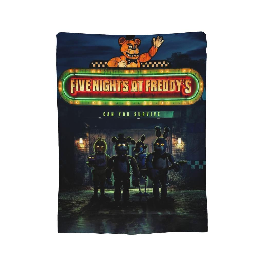 Super Soft FNAF At Freddys Throw Blanket Premium Flannel Fleece Lightweight Fnaf Game Bed Blanket Cozy Warm Blankets All Season