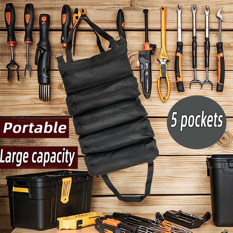 Heavy Duty Tool Bag with Multiple Pockets Detachable Storage for Workers Engineers Maintenance Tools Camping Outdoor Use