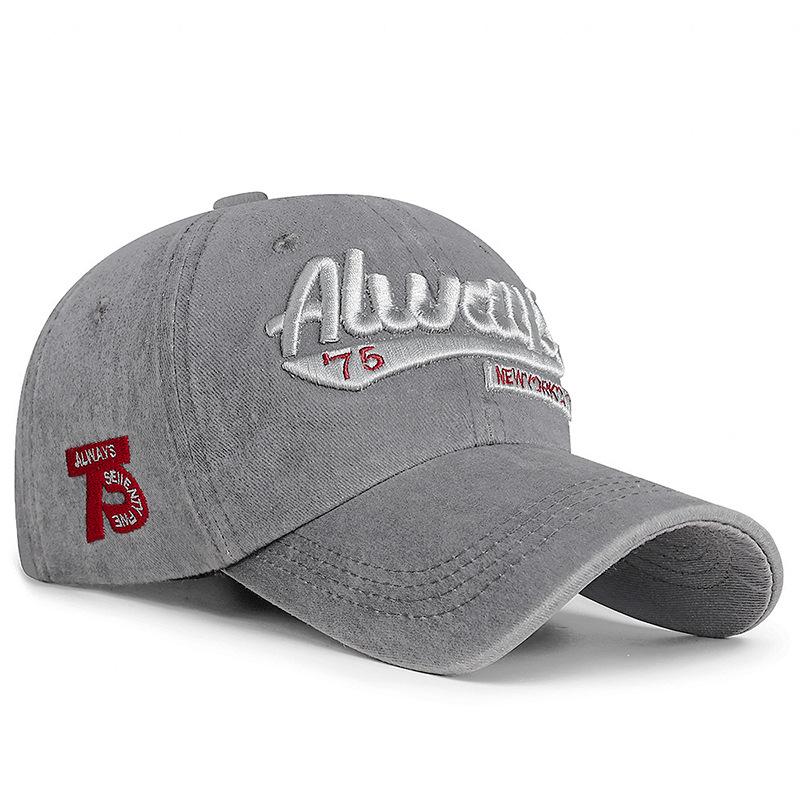 New Three-dimensional Embroidery Soft Washed Cotton Old Hat Men's Letter Trendy Men's Outdoor Fashion Faded Baseball Cap