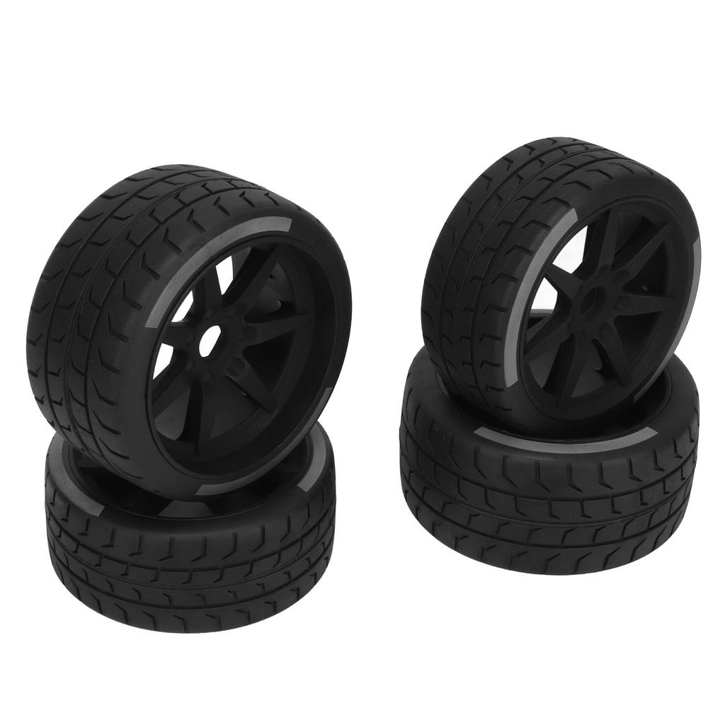 4Pcs RC Car Rubber Tire Better Grip Enhanced Friction Hub Wheel Tire for 1 8 1 10 RC Crawler