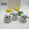 Talos 3D Printed Ghost Dog/Cat Figurine Ornaments, Knitted Texture Halloween Animal Decorations, Small Cute Puppy/Kitten Gifts for Home Desk Display
