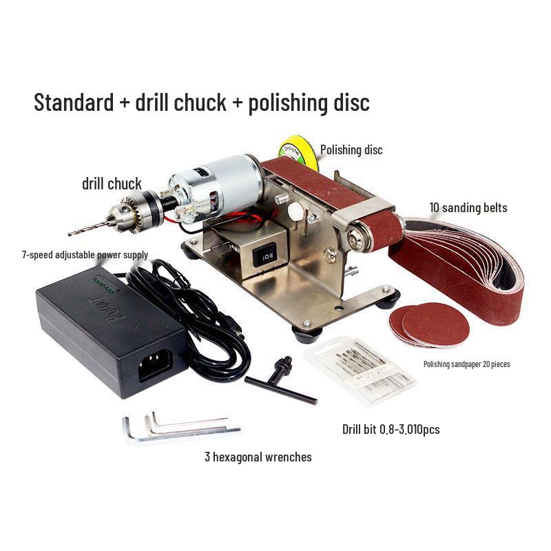 Mini Ascuțitor Multifuncțional: Polizor unghiular cu unghi fix și șlefuitor cu bandă pentru uz casnic