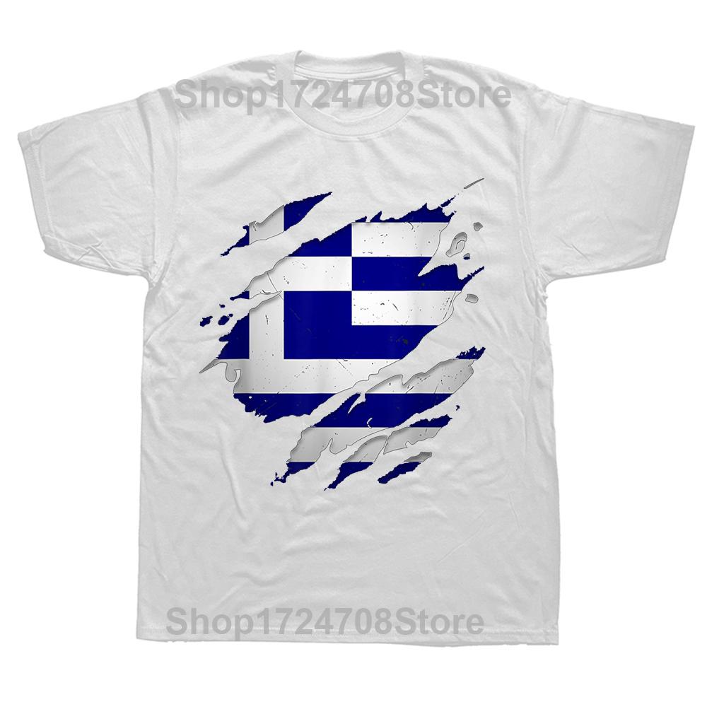 IT'S IN MY DNA Greece Greek Flag Pride Vintage T Shirts Graphic Cotton Streetwear Short Sleeve Birthday Gifts T-shirt Men