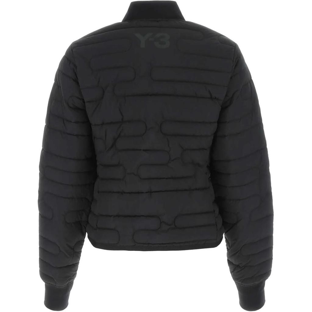 Y-3 FW22 Solid Color Quilted Short Stand Collar Jacket Women Jacket Black HM9348