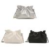 Small Pu Bucket Handbag With Wrinkled Texture And Chain Shoulder Strap For Street Fashion