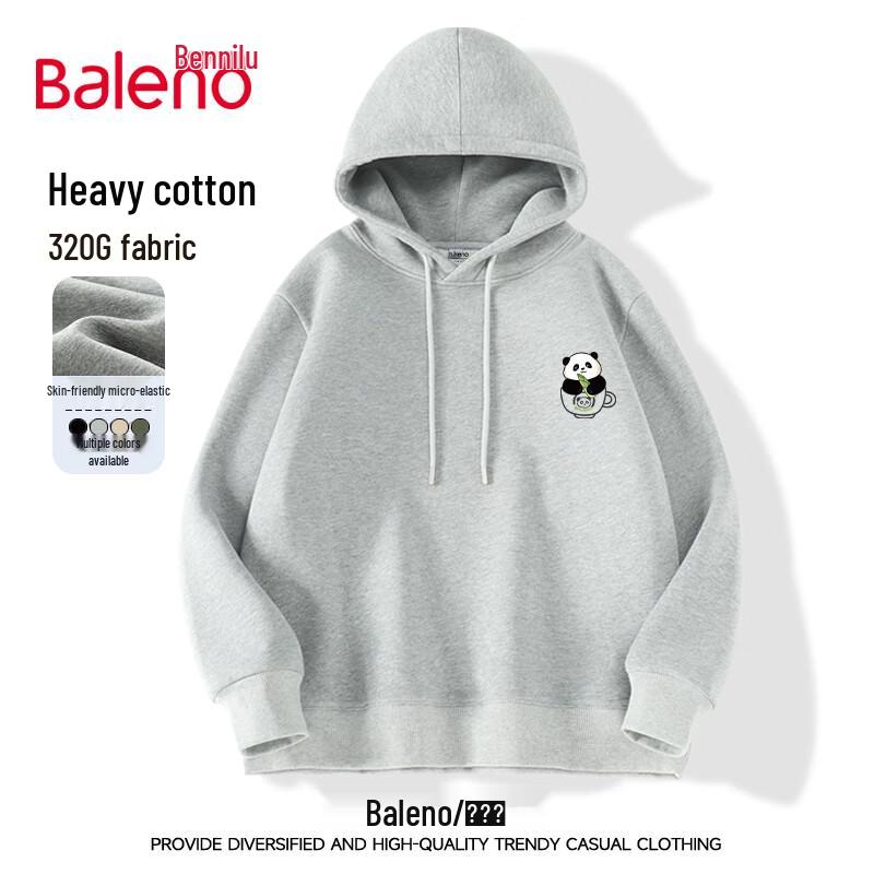 Baleno Men's Panda Print Loose Hooded Sweatshirt