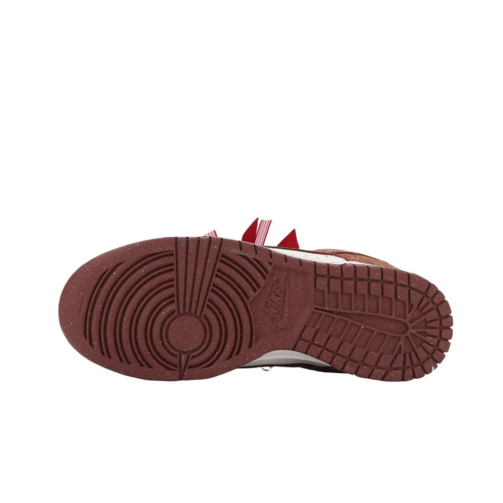 Nike Dunk Fili Dorati di Connessione Antiscivolo Basse Scarpe da Skateboard Unisex Bianco Rosso HJ7673-001(Team724- )