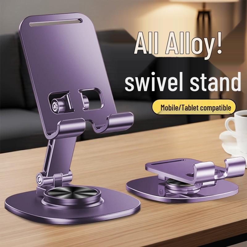 Rotatable Foldable Desktop Phone & Tablet Holder for Live Video