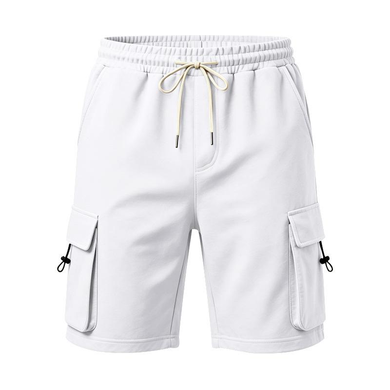 Men S Casual Sports Shorts Straight Leg Five Pocket Summer Relaxed Fit S белый