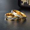 Floral Striped Couple Rings Fashionable Simple Jewelry Rings