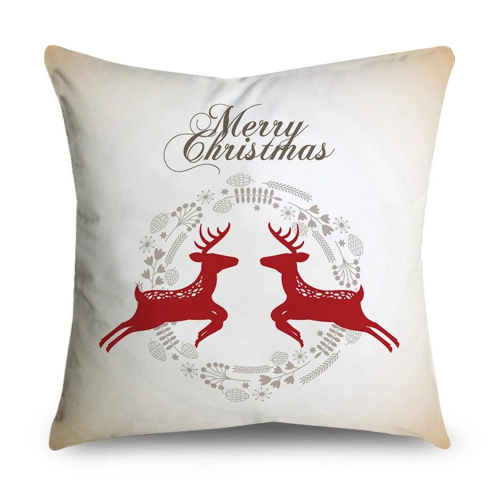 Christmas Pillowcase Animal Moose Sleigh Wreath Santa Claus Snowman Christmas Decoration Office Sofa Bed Car Throw Pillowcase