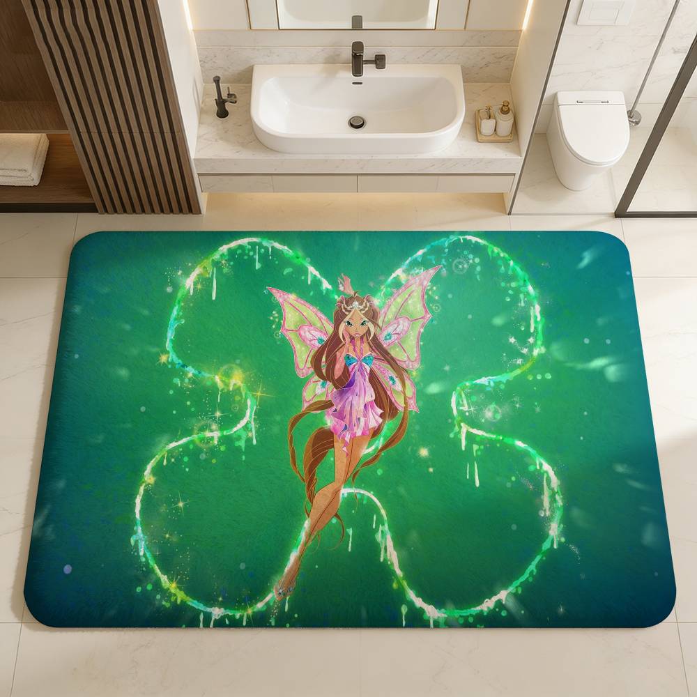 Girl-W-Winx Catoon Clubs Floor Mat Retro Multiple Choice Living Room Kitchen Rug Non-Slip Modern Home Decor