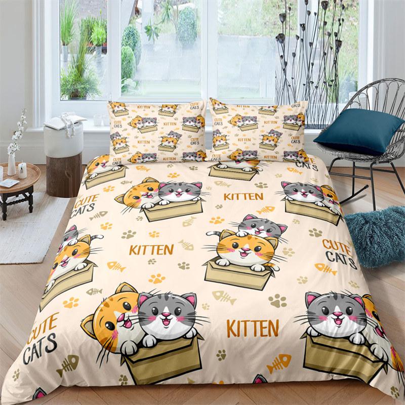 Cartoon Animals Toddler Bedding Set Toy Bear Star Pattern Duvet Cover For Boy Girl Kids Child Teen Microfiber 3D Comforter Cover