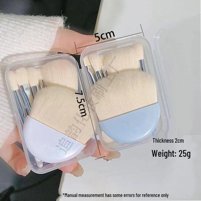 Portable 6-Piece Travel Makeup Brush Set for Beginners - Includes Mini Powder, Contour, Concealer, and Stippling Brushes