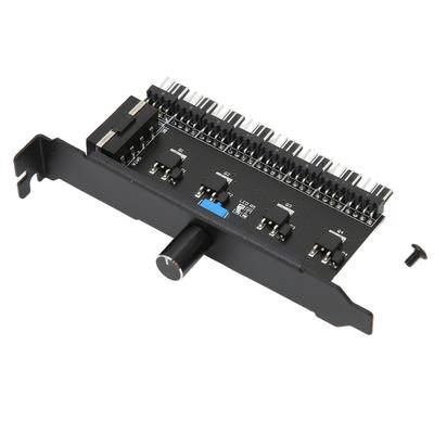 Fan Hub 12V 3pin 4pin 1 Knob 8 Channels Stable Precise Fan Speed Controller with Screw for Computer