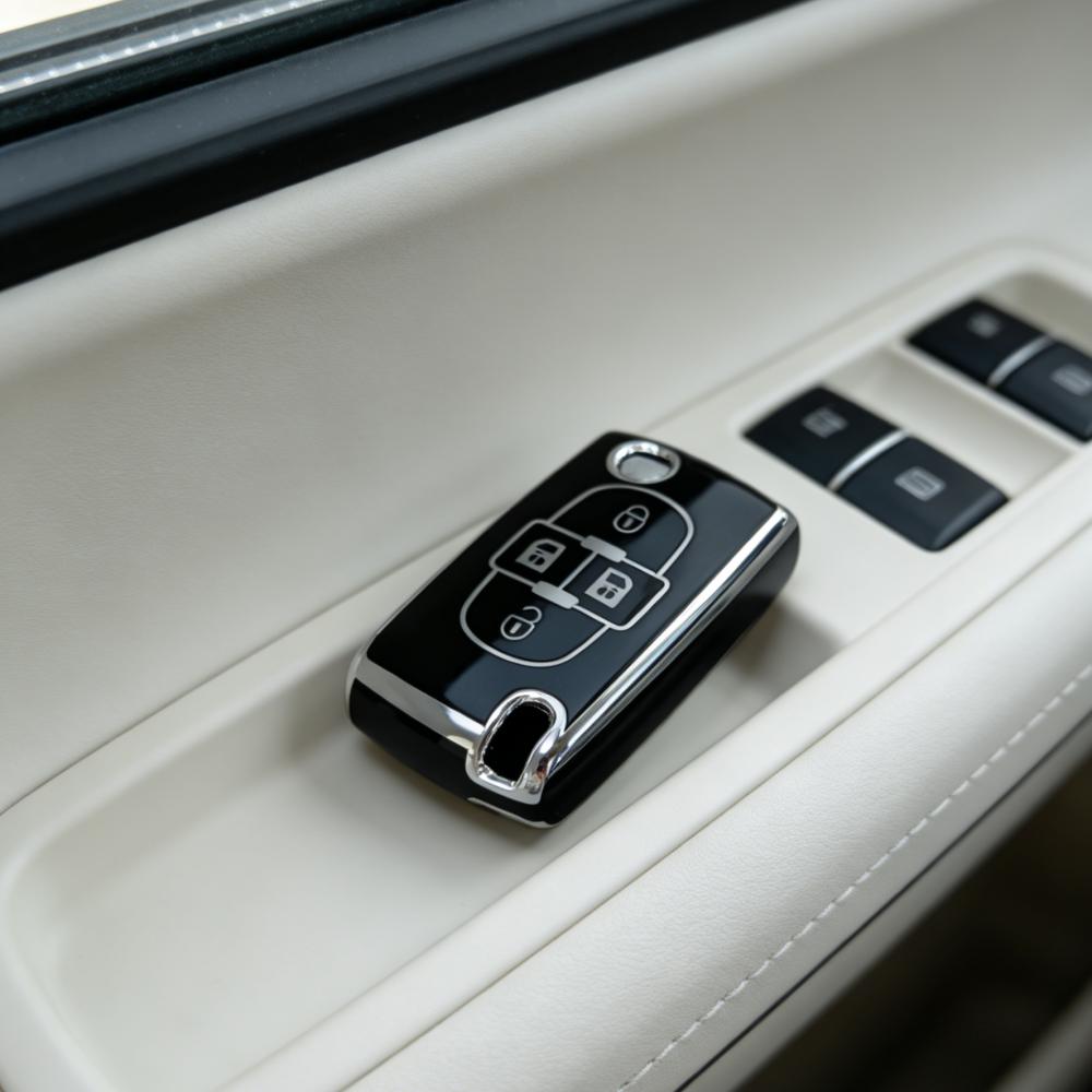 

Key Fob Cover for Peugeot 807 1007 Citroen C8 Fiat Ulysse Remote Key Protector, only fit for the car key shown in the image.