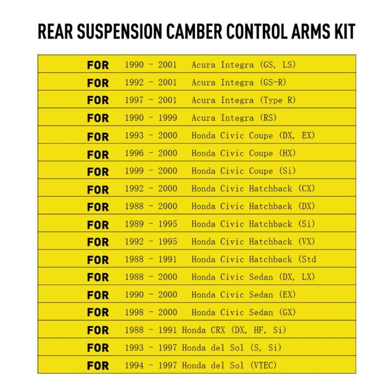 Adjustable Cambers Rear Arms Kit for Civic EK/EG