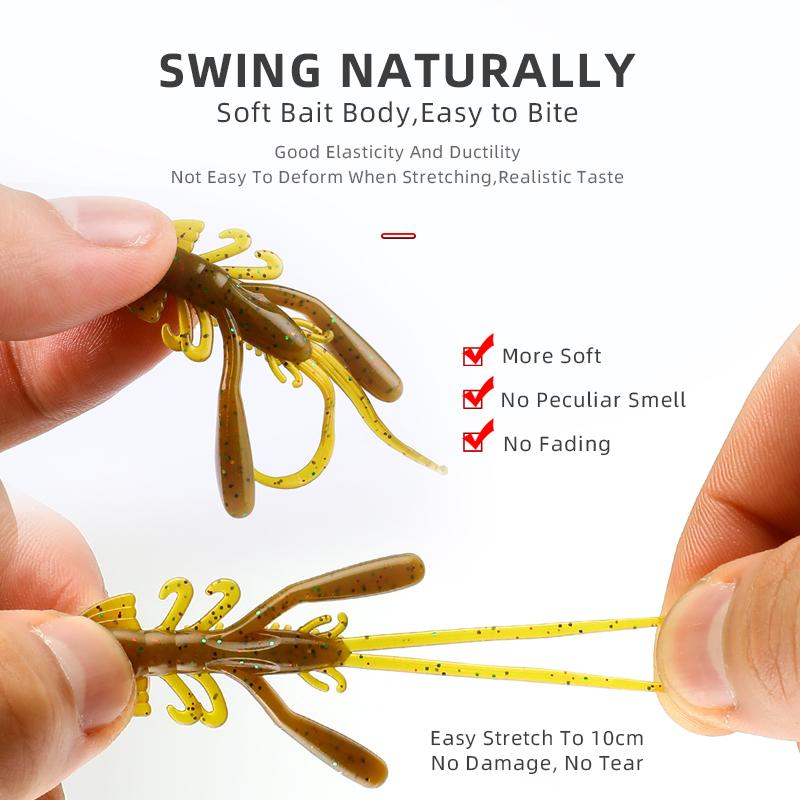 BEARKING 4cm 1,6g 15 teile/beutel Angeln Lockt Weicher Köder Garnelen Künstliche Köder Predator Tackle Jerkbaits Für Hecht Und Bass