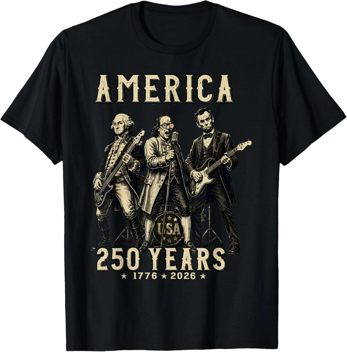 Franklin s Founding Fathers Band - 250 Years USA T-Shirt S