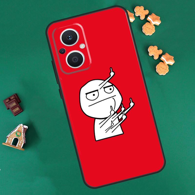 Funny Man Middle Finger Case For OPPO Reno 8 10 Pro 4Z 5Z 8T 4 5 6 7 Lite OPPO Find X6 Pro X3 X2 Neo X5 Lite Cover