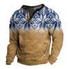Men's Printing  Plush Warm Coat Fleece Sweater Casual Coat Pocket Sweater Autumn Winter