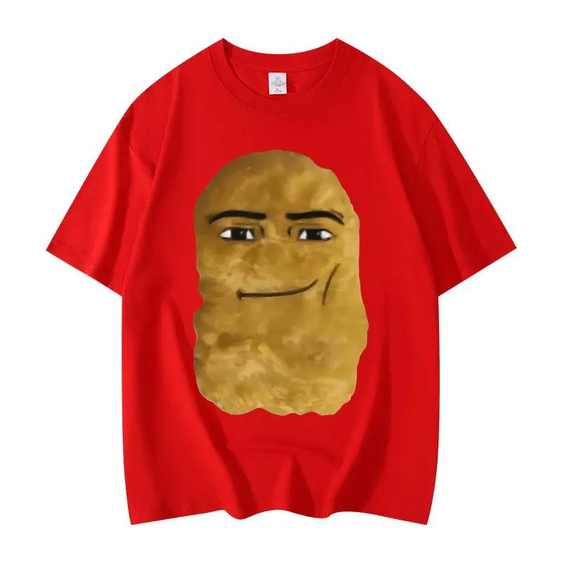 Men's funny potato emoji pattern printed 00% pure cotton short-sleeved T-shirt, high-quality and fashionable clothing