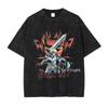 Claymore Clare T-shirt Gothic Aesthetic Vintage Washed Anime Graphic Unisex Oversized Streetwear Cotton Tee Clothing Tops Hot