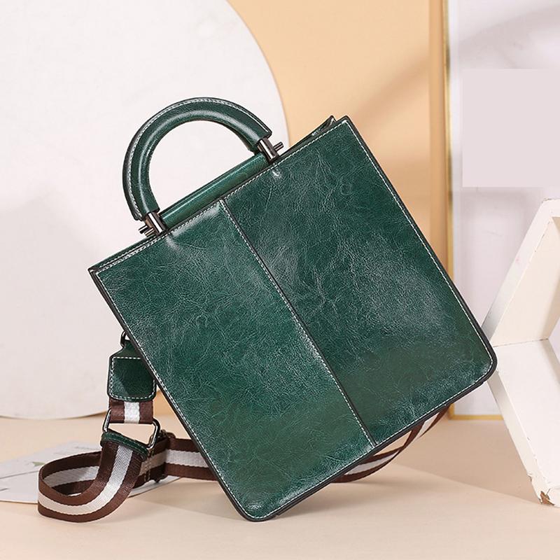 Bolsos de cuero auténtico para mujer, bolso de mano de lujo con cremallera, bolsos de mano de piel de vaca, bolso bandolera de diseñador