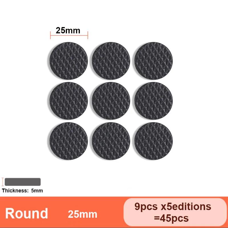 1~16pcs Self-Adhesive Anti-Slip Rubber Pads, Round/Square Chair Leg Protectors, Table Foot Cushions, Anti-Collision Furniture