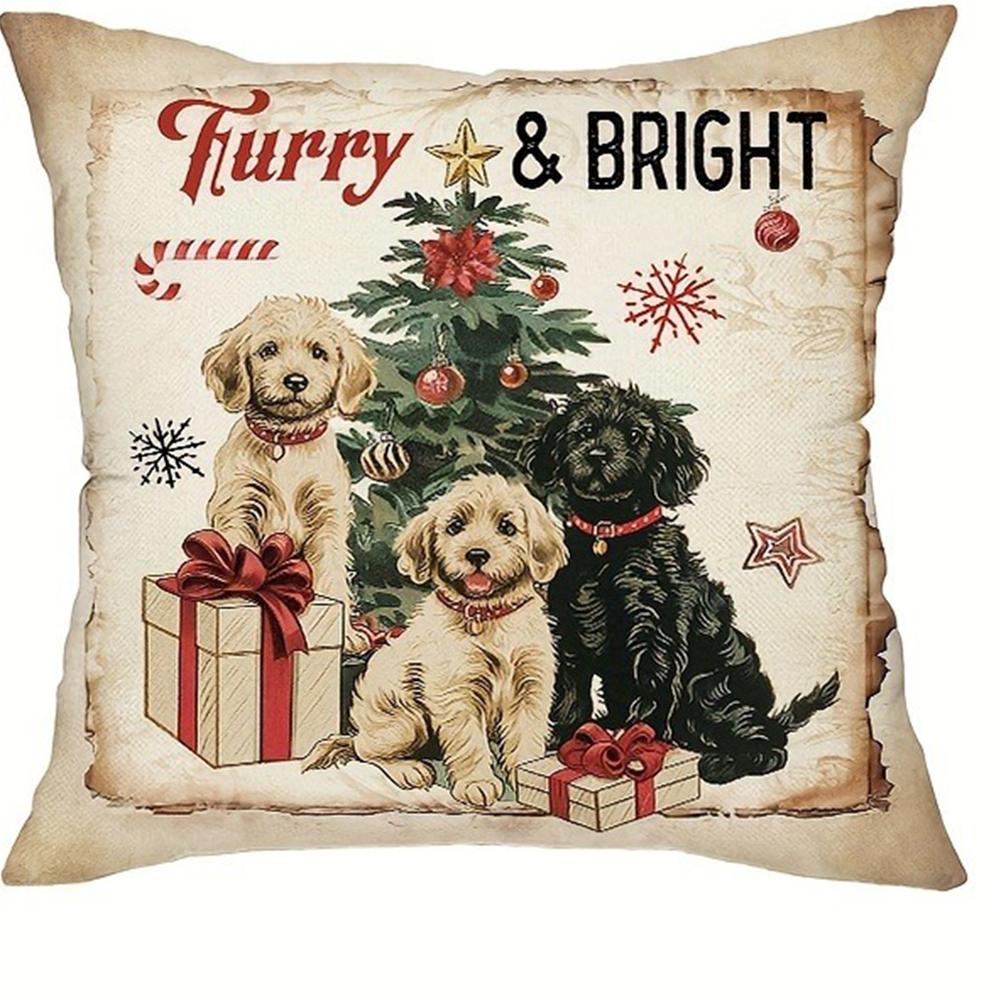 

Наволочка с рождественским декором Санта-Клаус, детская и щенячья наволочка, подходит для дома, гостиной, дивана, наволочка 40x40cm