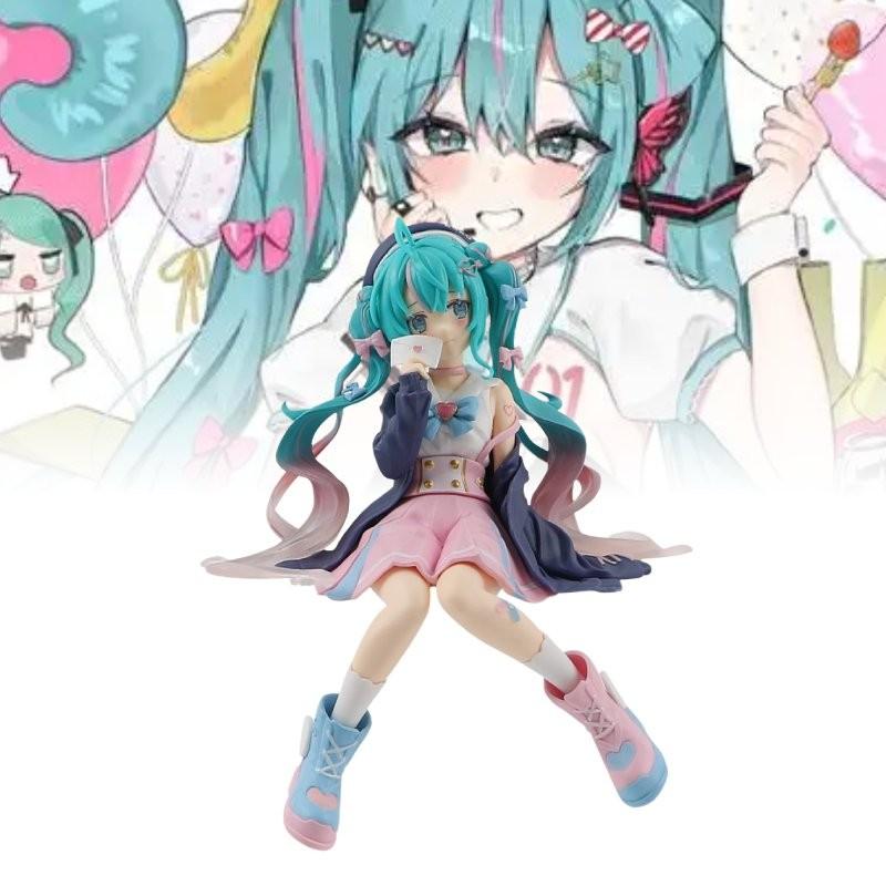 Adorable Hatsune Miku Pink Sitting Pose Pvc Figure For Collectors And Fans