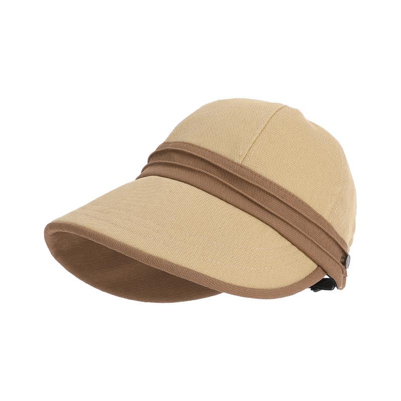 Fashion Color Matching Hat Women's High-end Sense Large Brim Shows Face Small Peaked Hat Outdoor Casual Versatile Baseball Cap