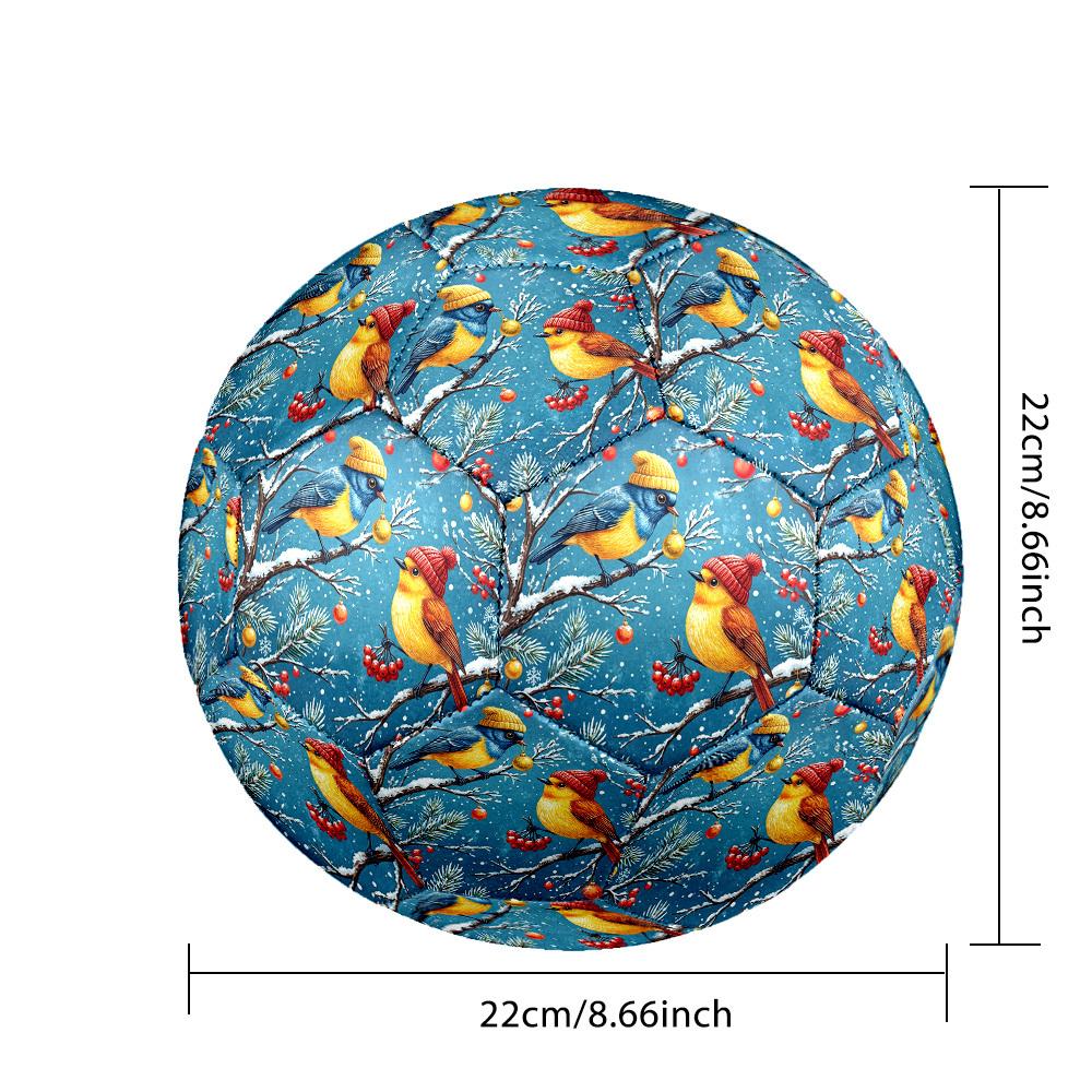 1pc Winter Birds Scene Theme Soccer Ball Football, Size 5, Lightweight PVC, Durable Outdoor Training Soccer Ball, Gift m61475