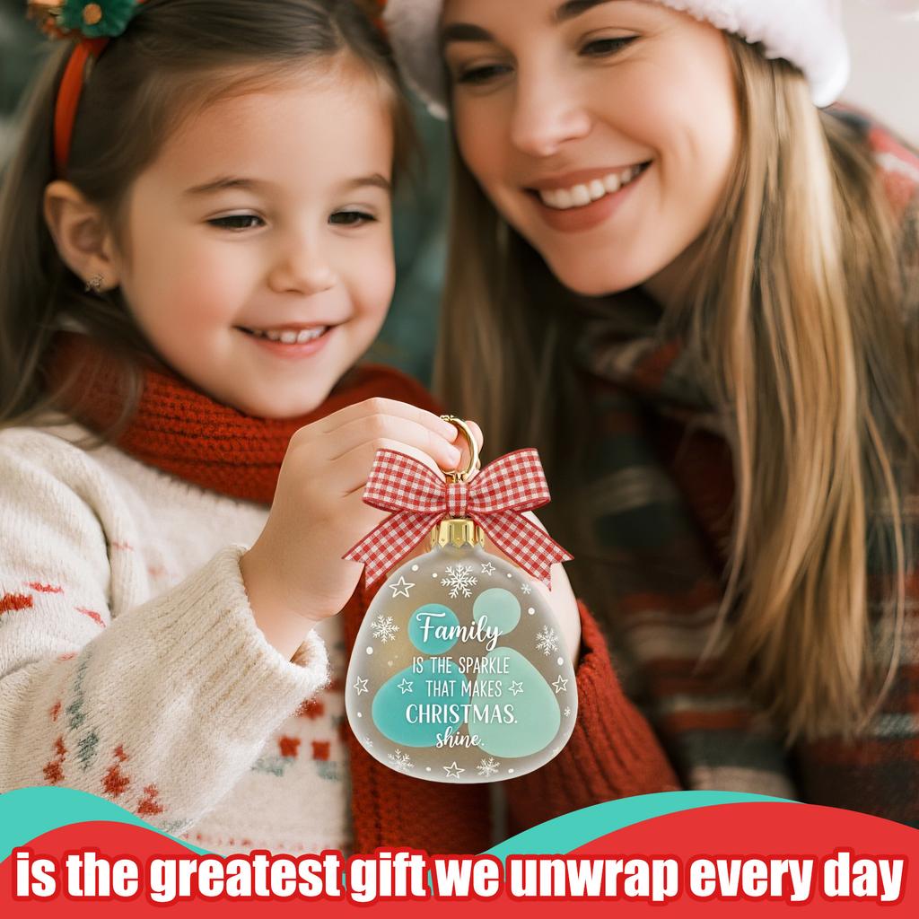 Family Acrylic Ornaments Collection - Boho Coastal Sea Glass Decor, Easy To Hang With Cord