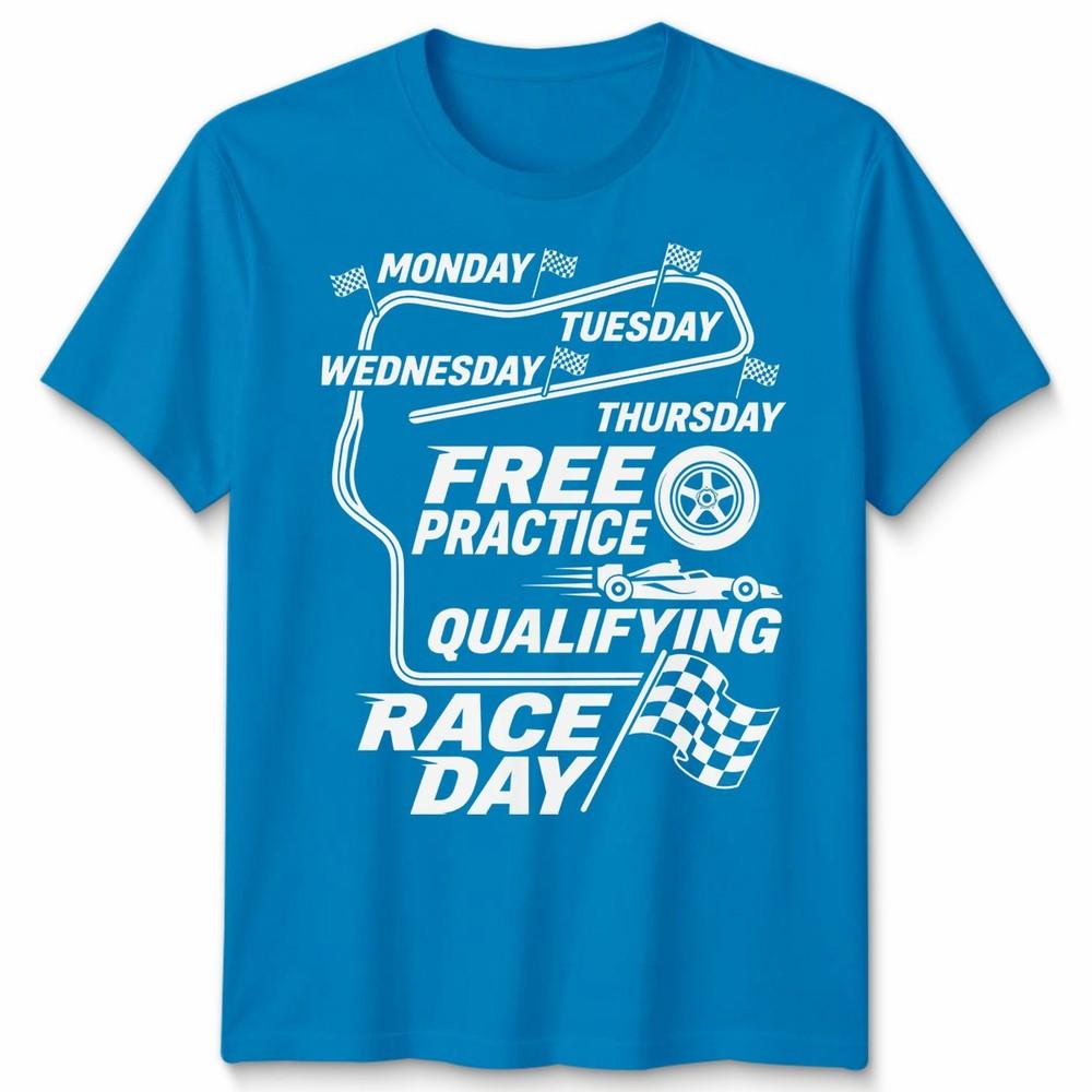 Unisex F1 Formula 1 Days Of The Week T Shirt Handmade Racing Fan Gift Tee