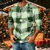 Men's Casual Shirt with Three-Quarter Raglan Sleeves Christmas Print