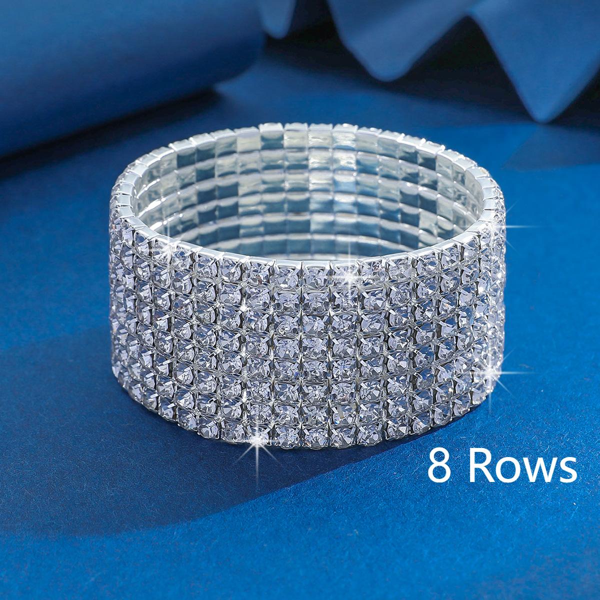 

Модный легкий роскошный многорядный регулируемый эластичный браслет с полным цирконом, циркон, подходит для путешествий, вечеринок, фестивальных подарков