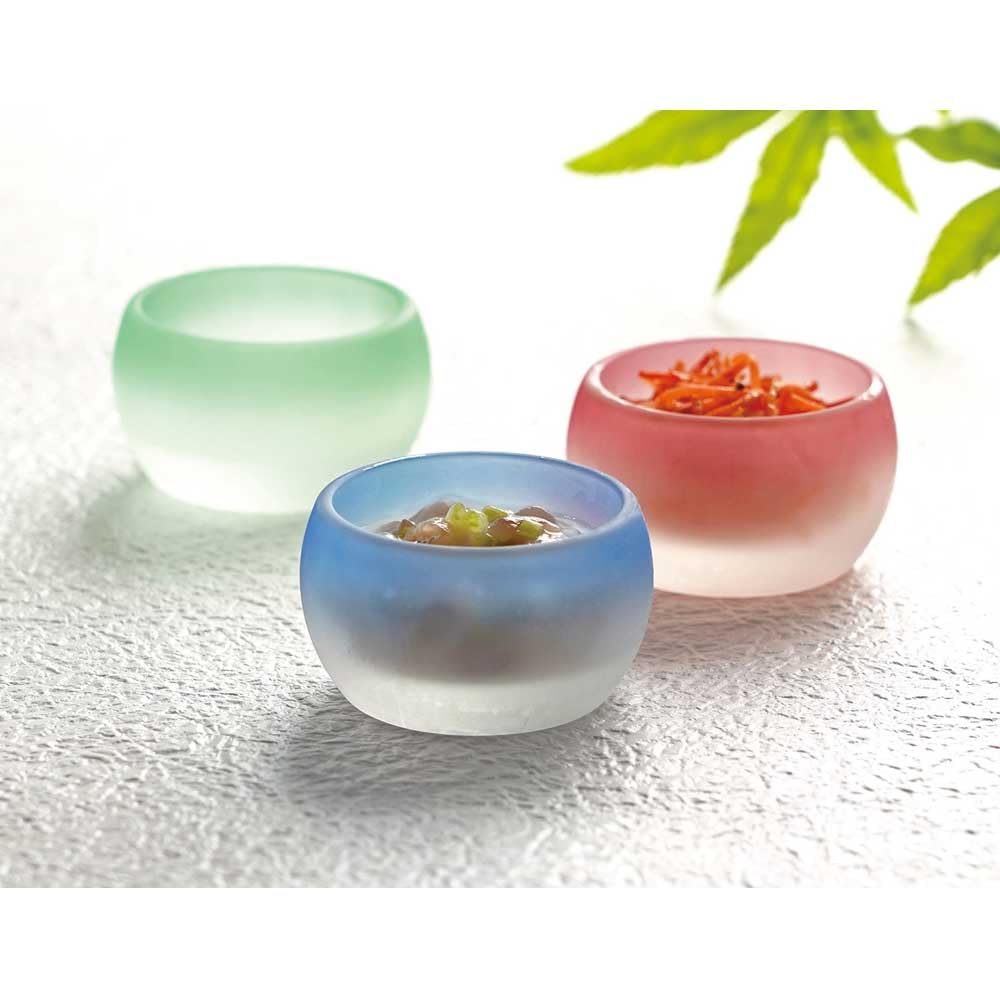 Yamaco Usugiri Glass Small x 27977 Bowl, Green, 6.6 H3.8cm,